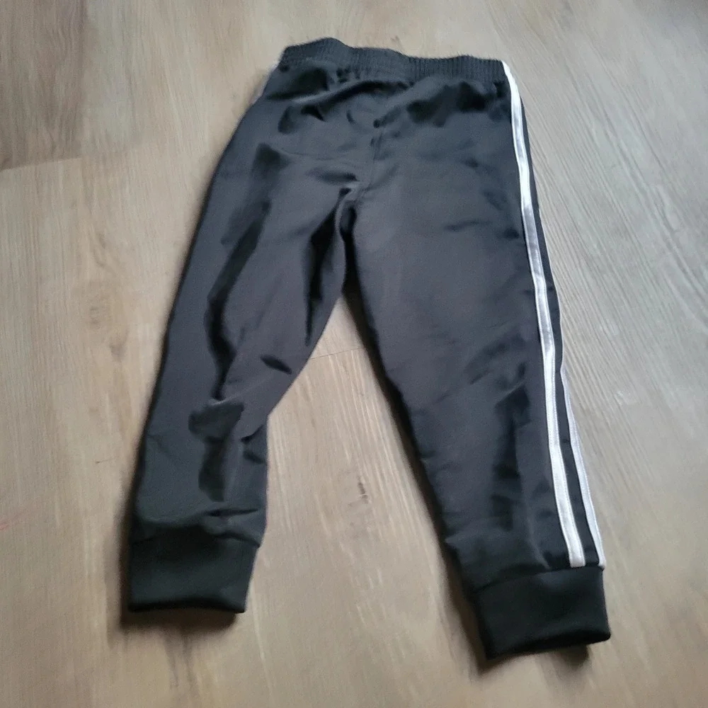 Adidas Joggers Kids Size 4 Black White 3-Stripe Track Pants AK0252 Activewear